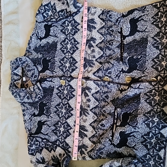 STUNNING VINTAGE CHRISTMAS/WINTER FLEECE TEDDY JACKET - Picture 4 of 12